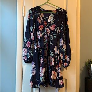 YUMI KIM Navy Sweet Escape Duchess Wrap Dress.